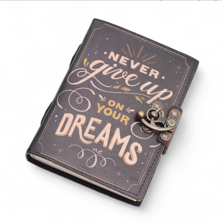 Cadernos em Pele (18x13 cm) - Nunca Desistas dos Teus Sonhos - 200 Páginas