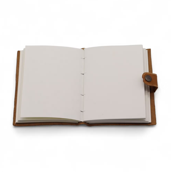 Cuadernos de cuero repujado (18x13 cm) - Estampado floral color canela - 200 páginas