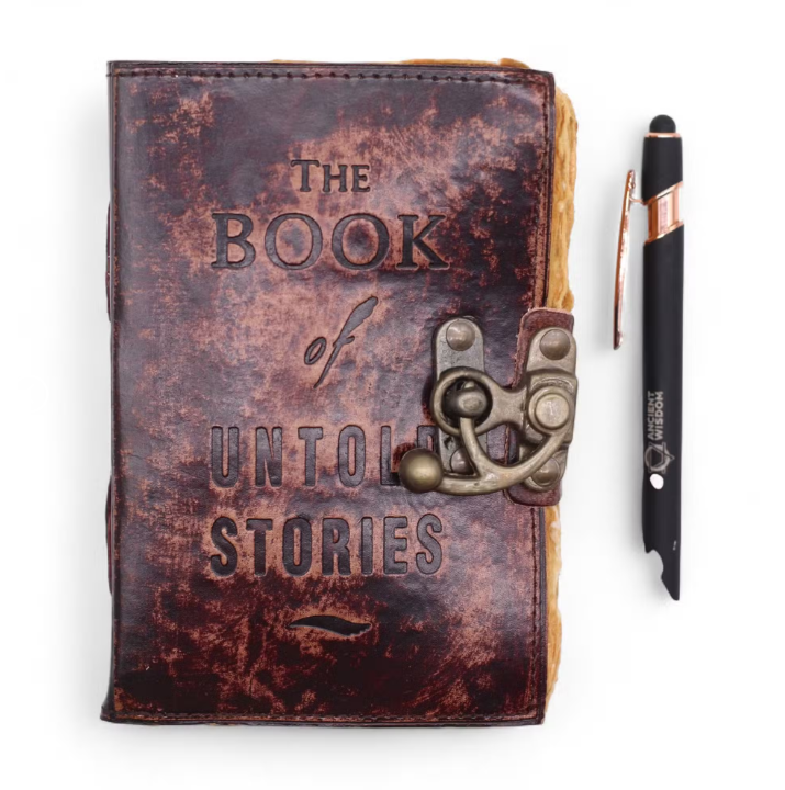 Cadernos em pele com bordas grossas e curvas (15x10 cm) - O livro das histórias por contar