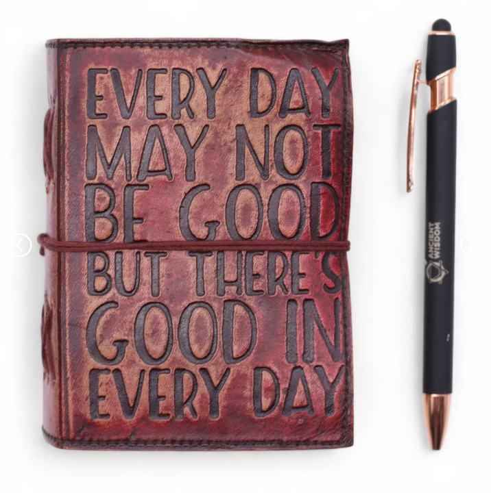 Cadernos de couro com bordas irregulares (5x3,5") - Nem todos os dias podem ser bons