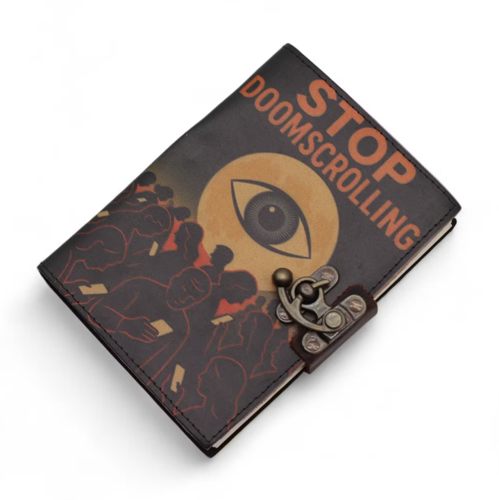 Cuadernos impresos en cuero (7x5") - Stop Doom Scrolling - 200 páginas Papel normal