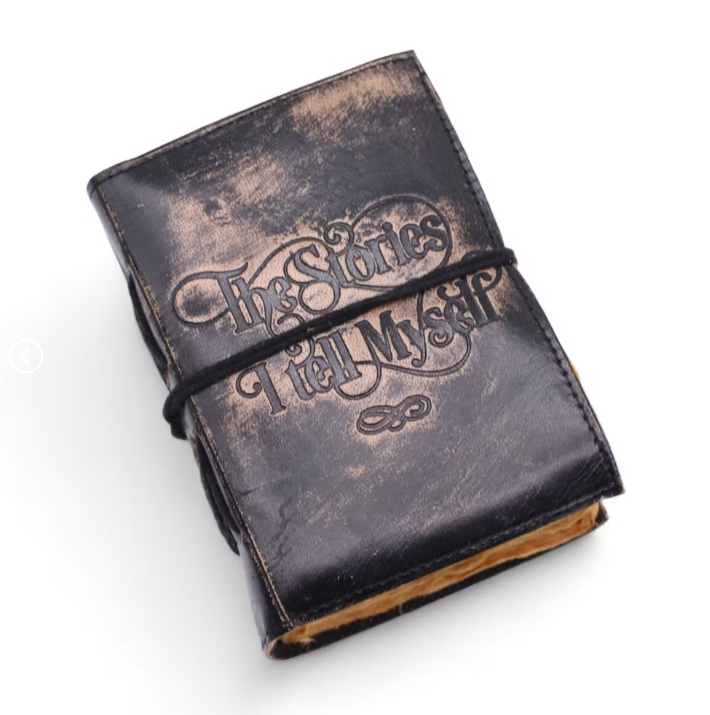 Cadernos de couro com bordas grossas (5 x 3,5") - As histórias que conto a mim próprio