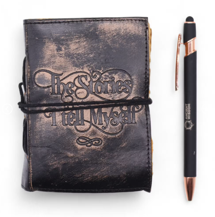 Cadernos de couro com bordas grossas (5 x 3,5") - As histórias que conto a mim próprio