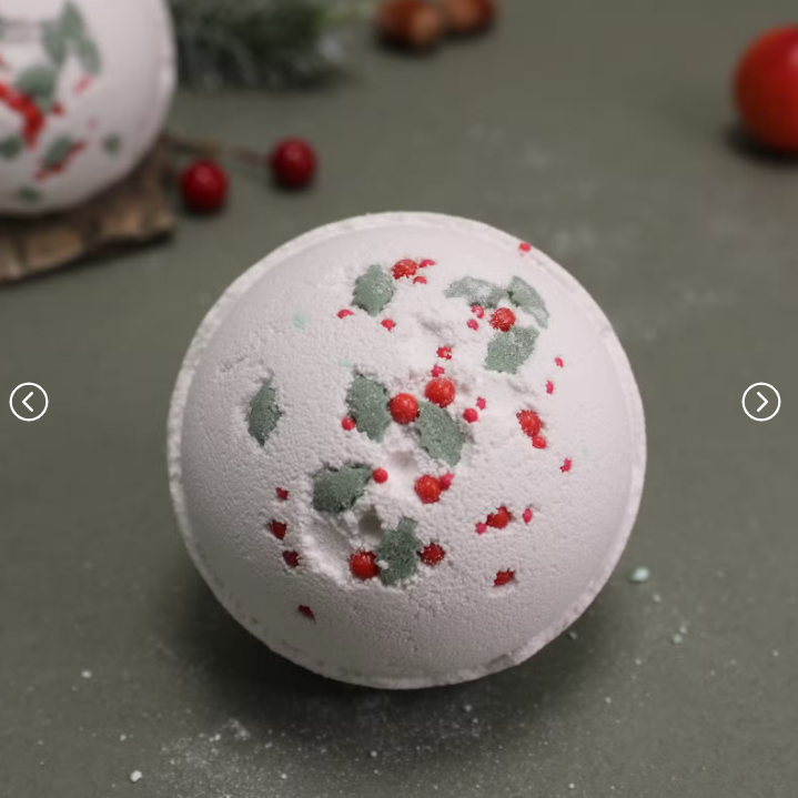 1x Bomba de baño navideña - Baya de Acebo y Muérdago