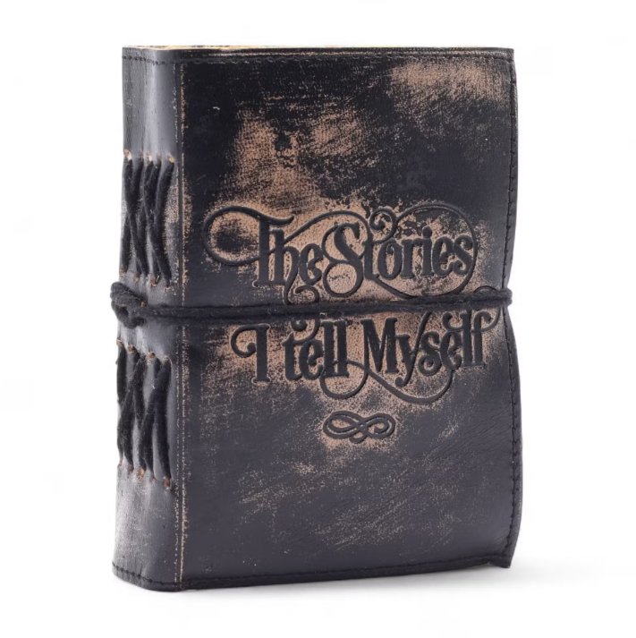 Cadernos de couro com bordas grossas (5 x 3,5") - As histórias que conto a mim próprio