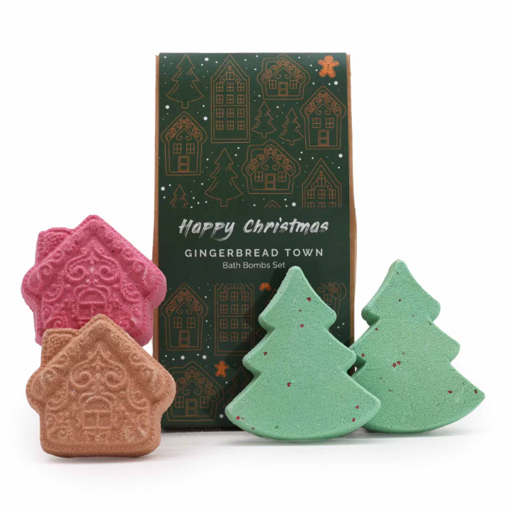 Pack de Regalo de Bombas de Baño Navideñas de Gingerbread Town