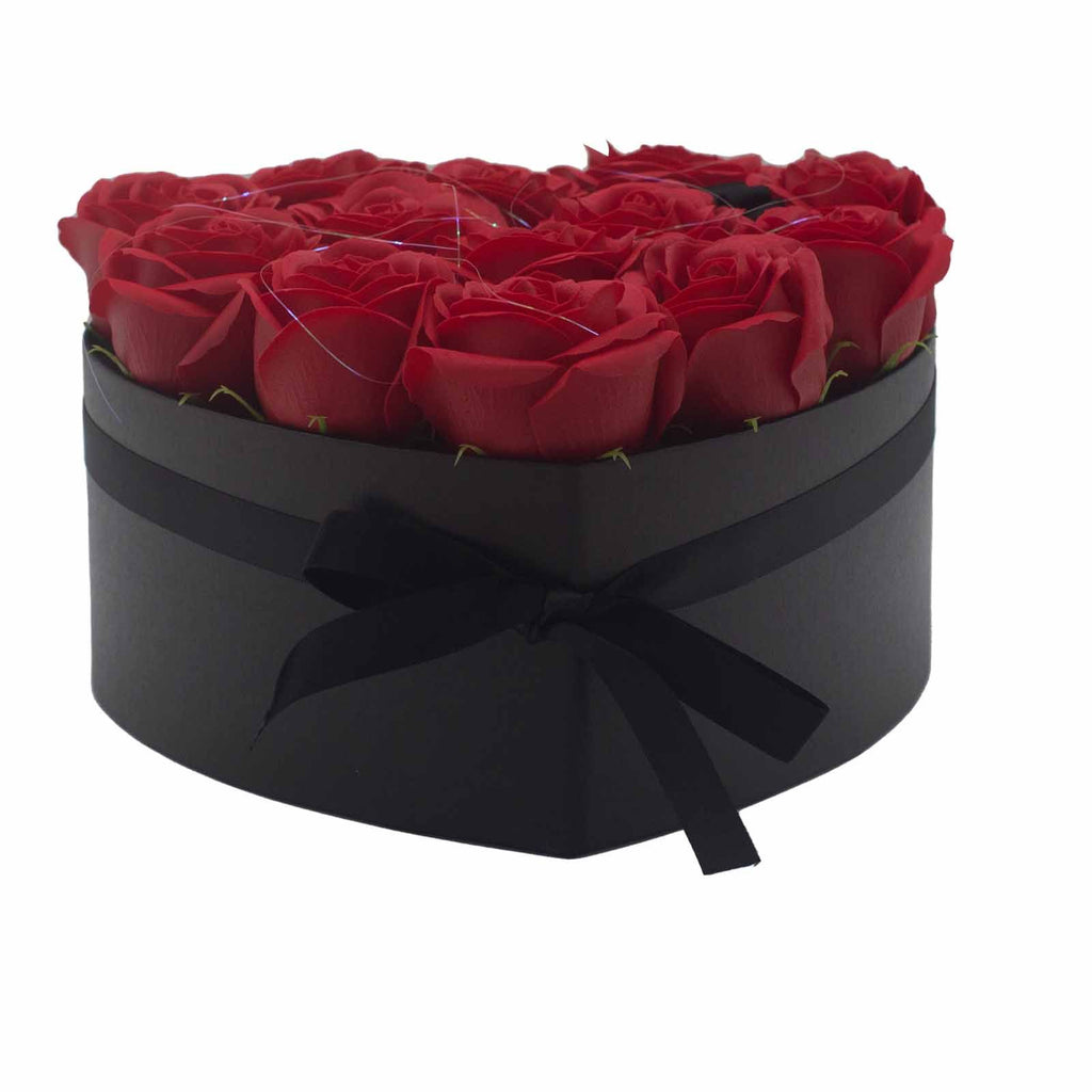 Caixa de Oferta - Flor de Sabão 13 Rosas Vermelhas - Coração