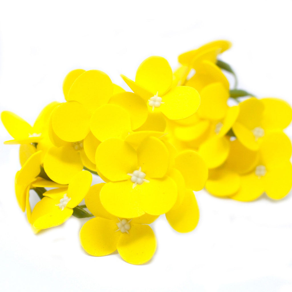 Artesanato com flores de sabão - Jacinto - amarelo