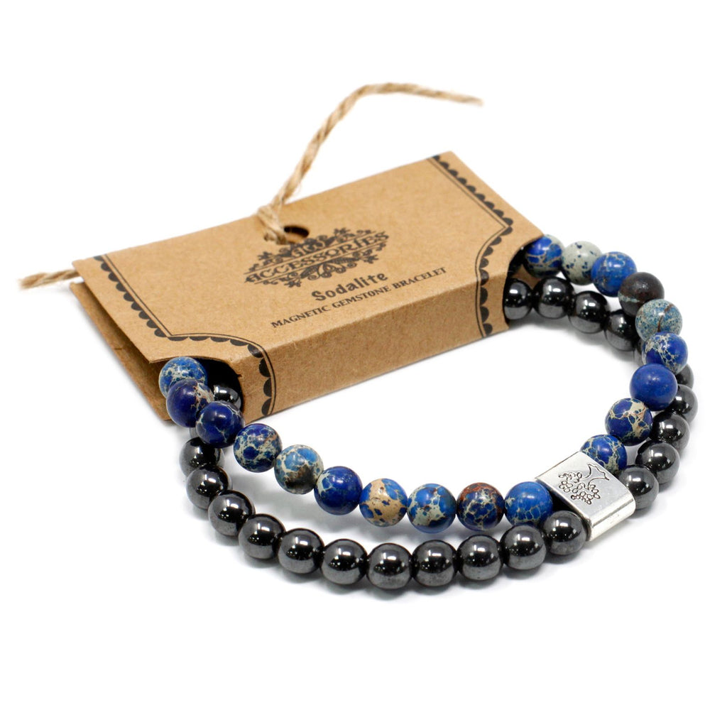 Pulseira Magnética de Pedras Preciosas - Sodalite