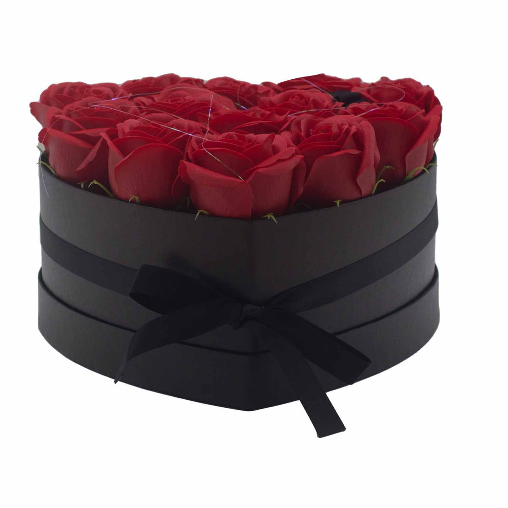 Caixa de Oferta - Flor de Sabão 13 Rosas Vermelhas - Coração