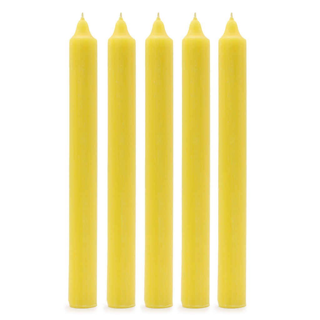 Conjunto de velas de mesa de cor sólida - Embalagem de 21 - Limão rústico