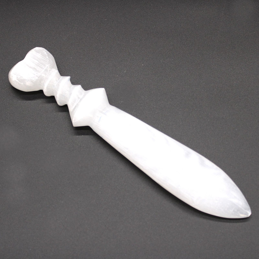 Cuchillo Ritual Selenite Lrg - Espiral (25cm)