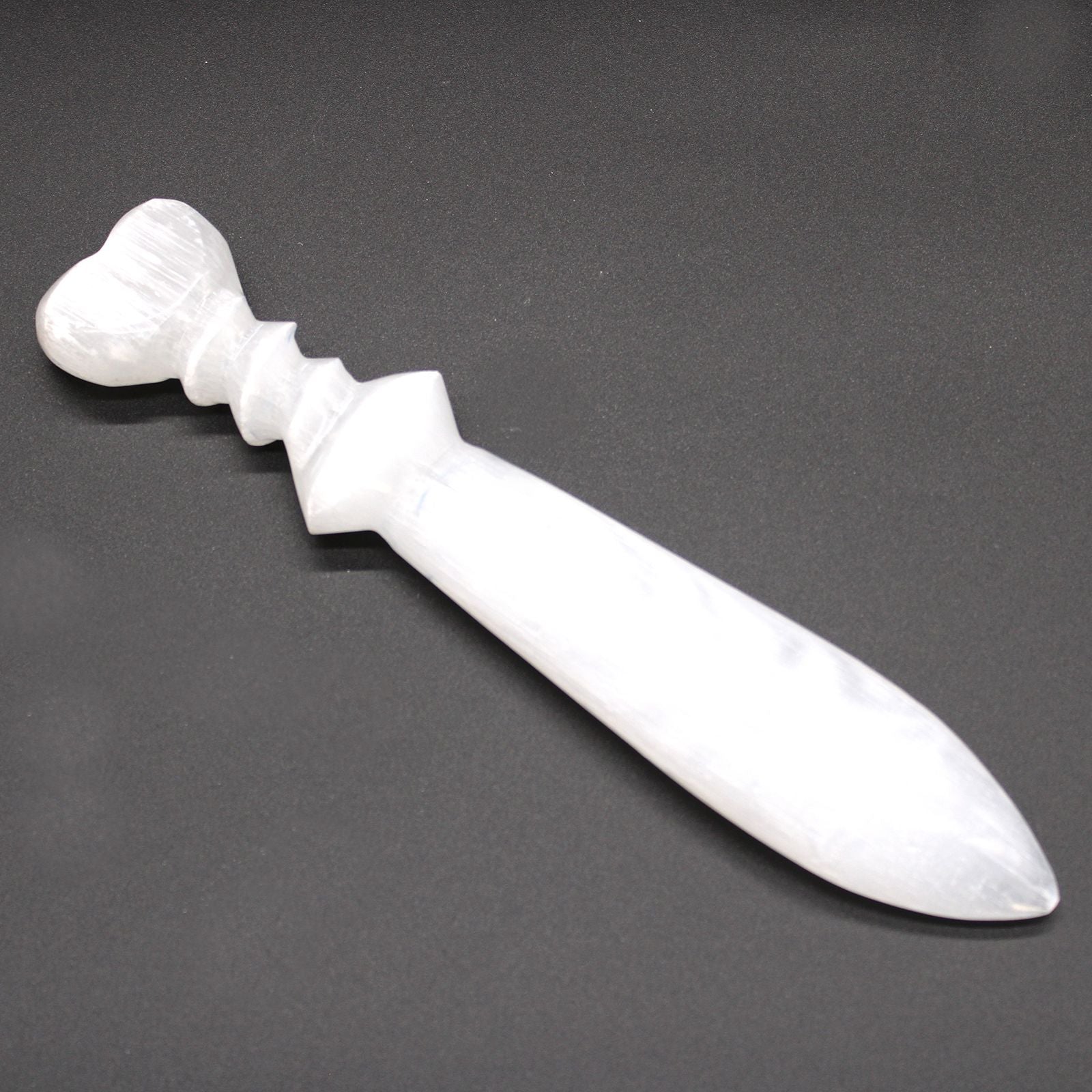Cuchillo Ritual Selenite Lrg - Espiral (25cm)