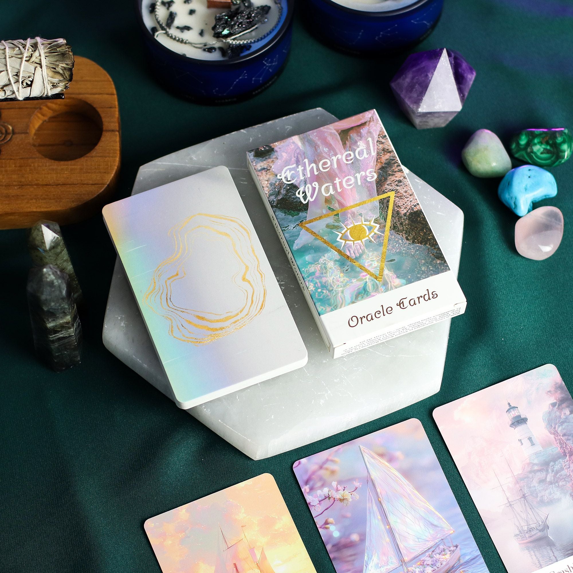 Cartas de Oráculo de Aguas Etéreas - Sirenas y Luz de la Luna