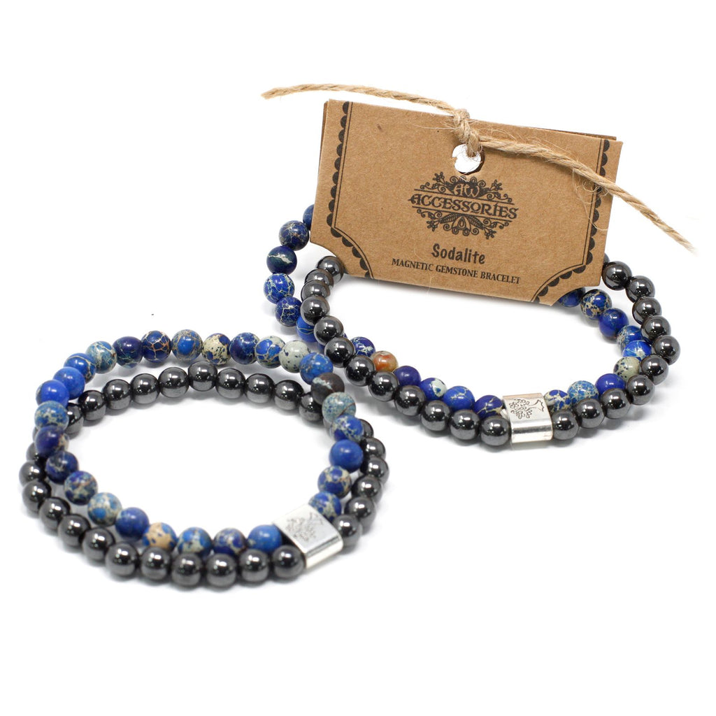 Pulseira Magnética de Pedras Preciosas - Sodalite