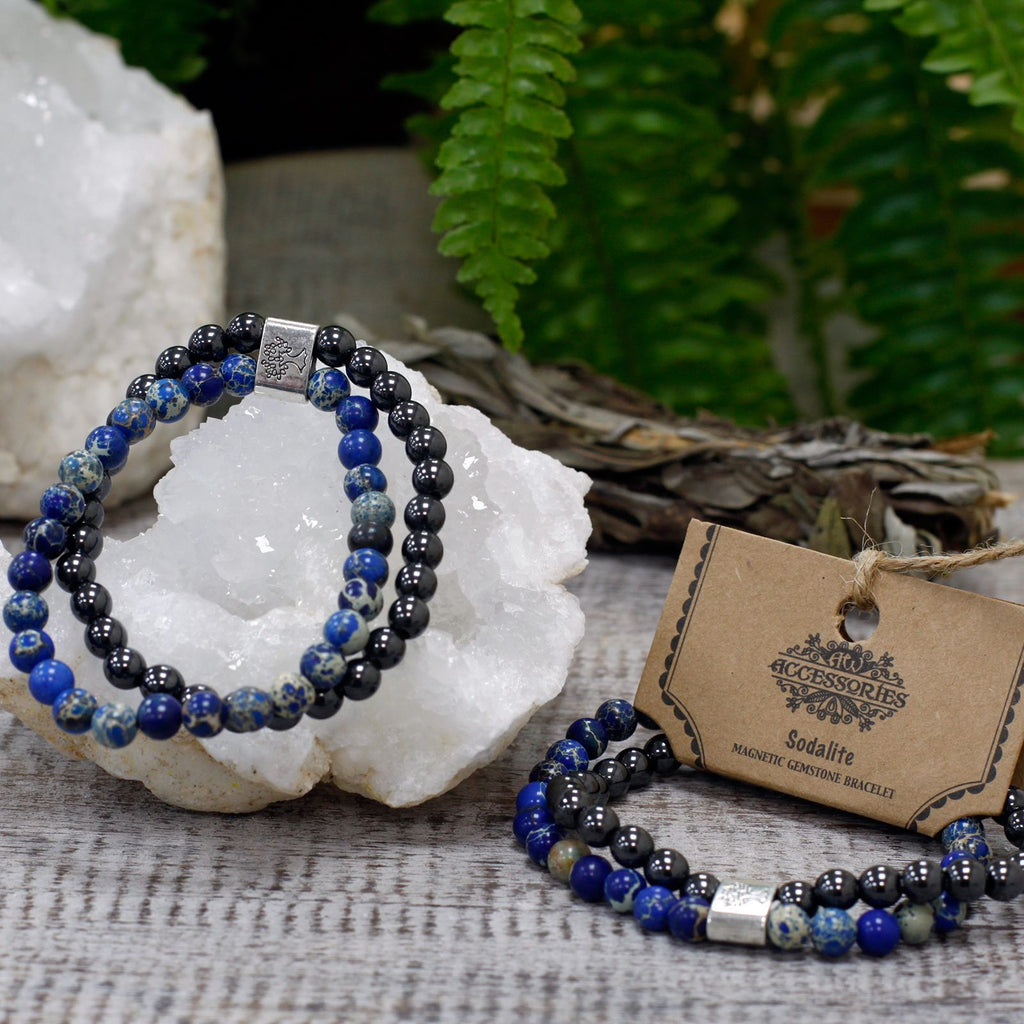 Pulseira Magnética de Pedras Preciosas - Sodalite