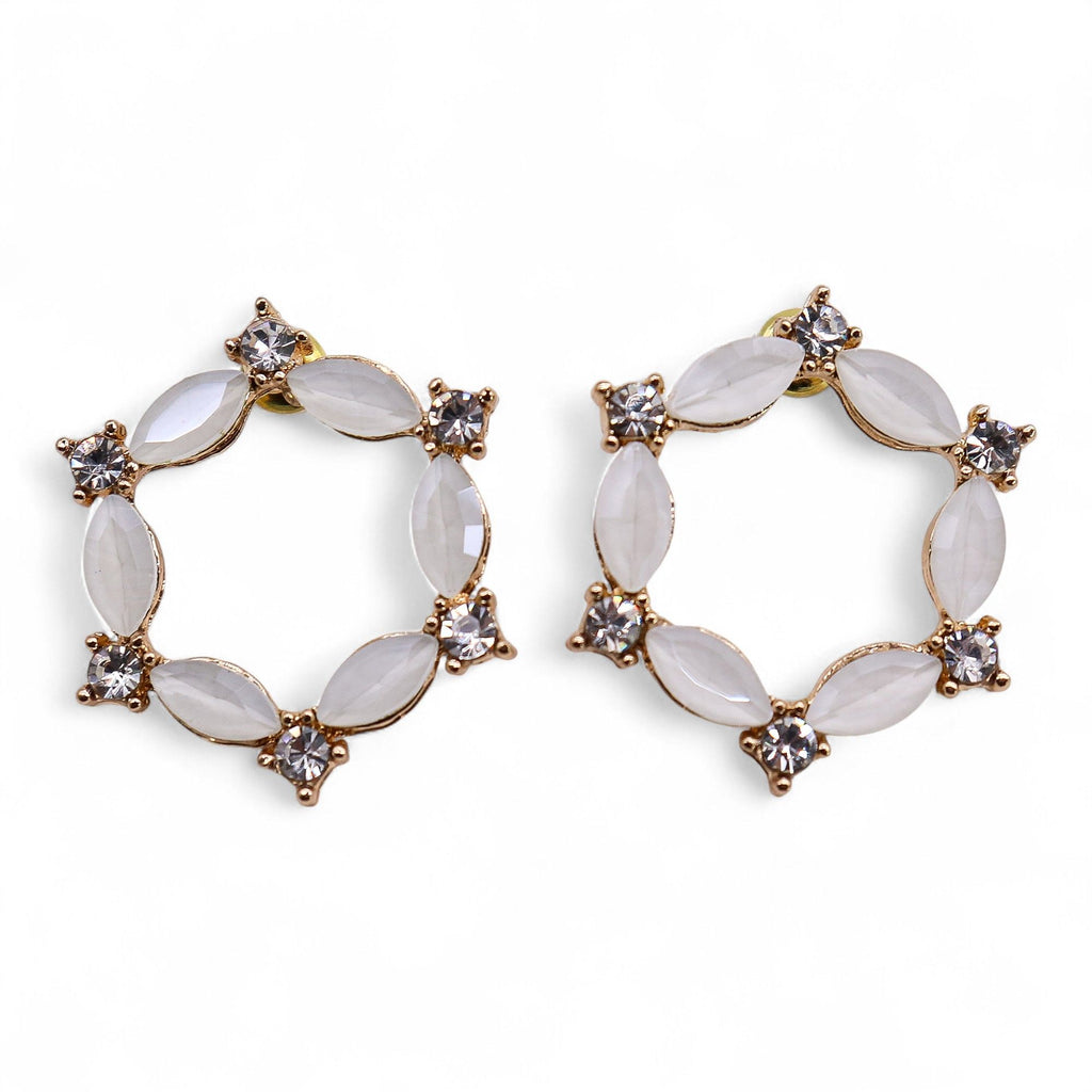 Perla - Vidrio Vintage - Aro - Pendientes