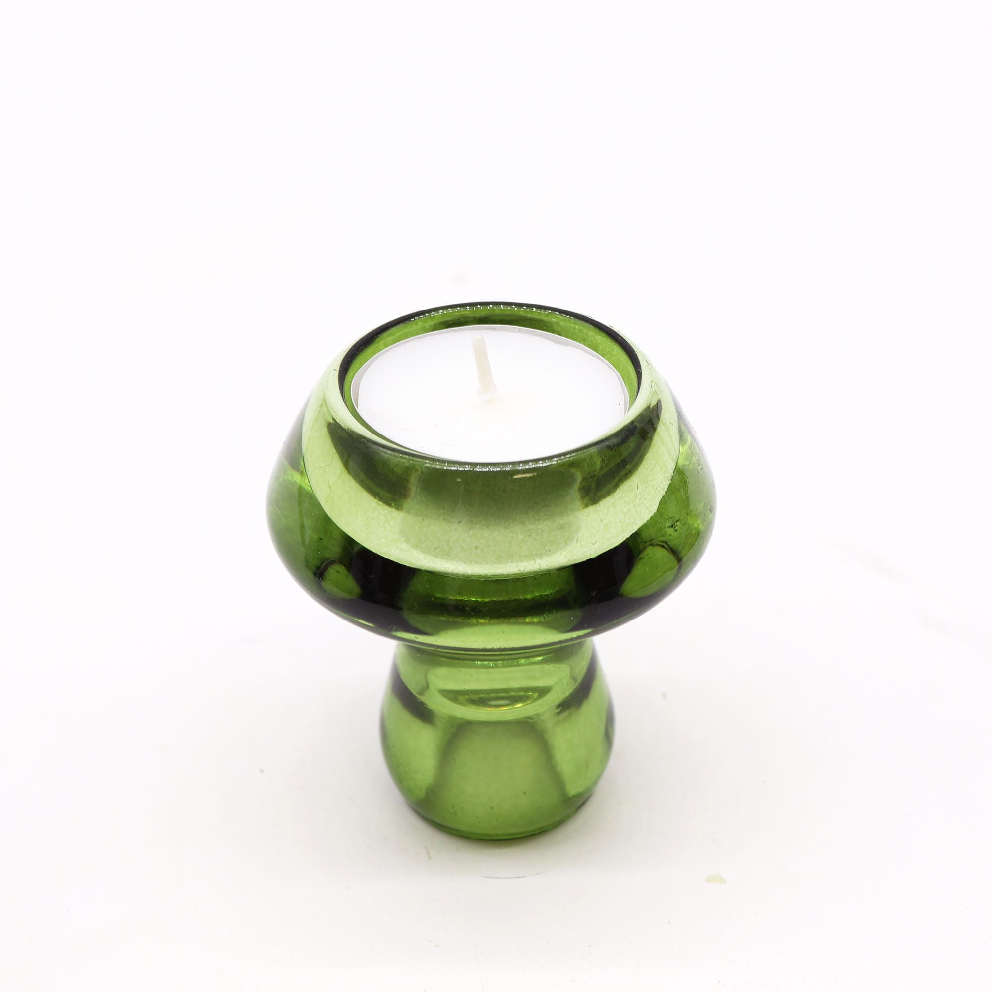Porta-velas reversível em forma de cogumelo para jantar/chá - Jade Garden
