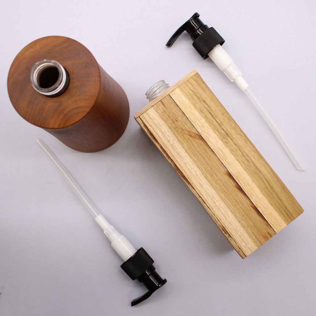 Dispensador de sabão em madeira de teca natural - Taper