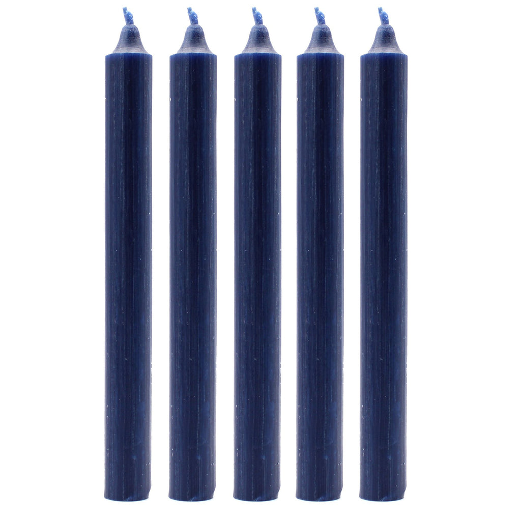 Velas a granel de color sólido - Azul marino rústico - Paquete de 10