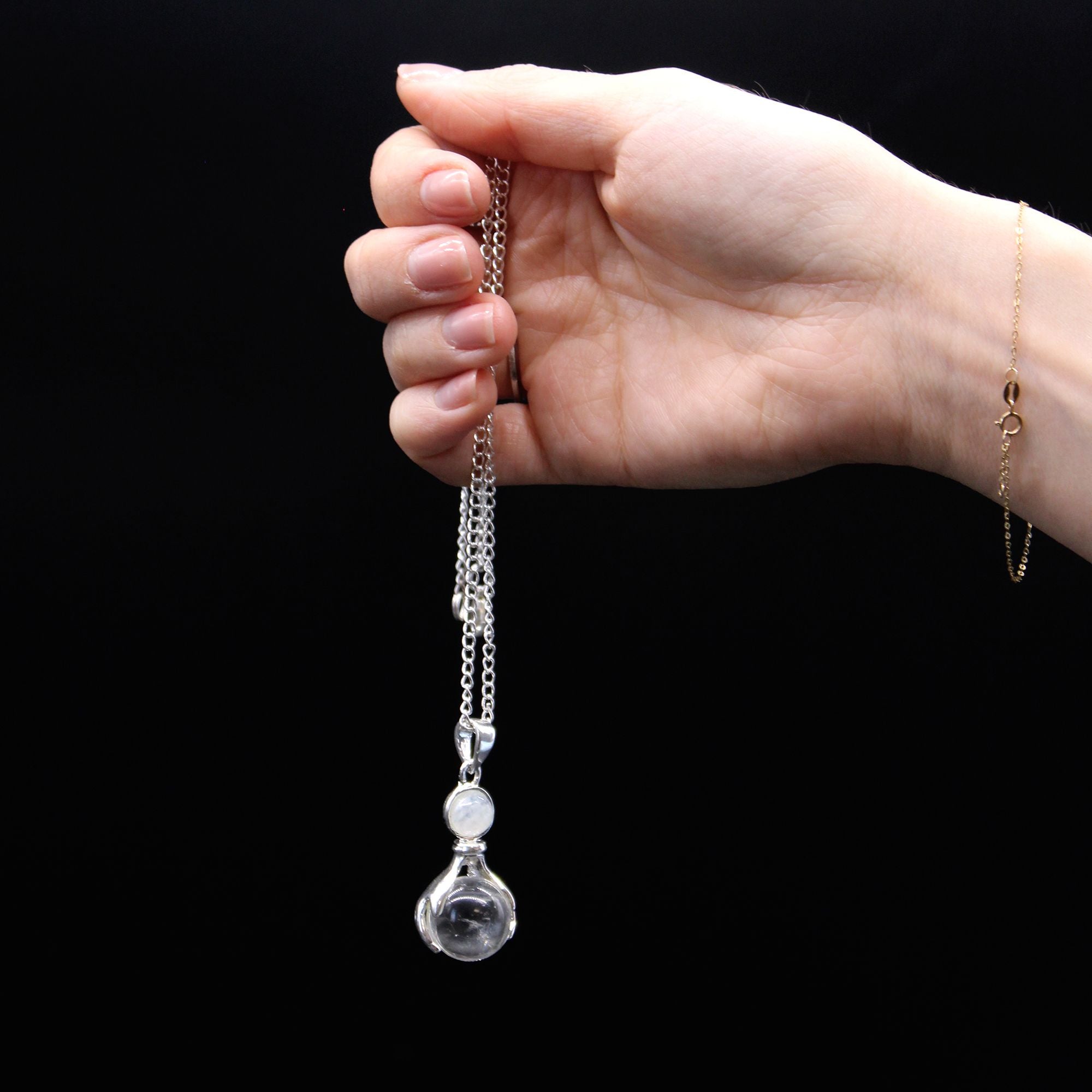 Pendente Mãos Curativas com Pedras Preciosas - Quartzo-rocha – Esencia Luz  del Alma, image size:2000x2000