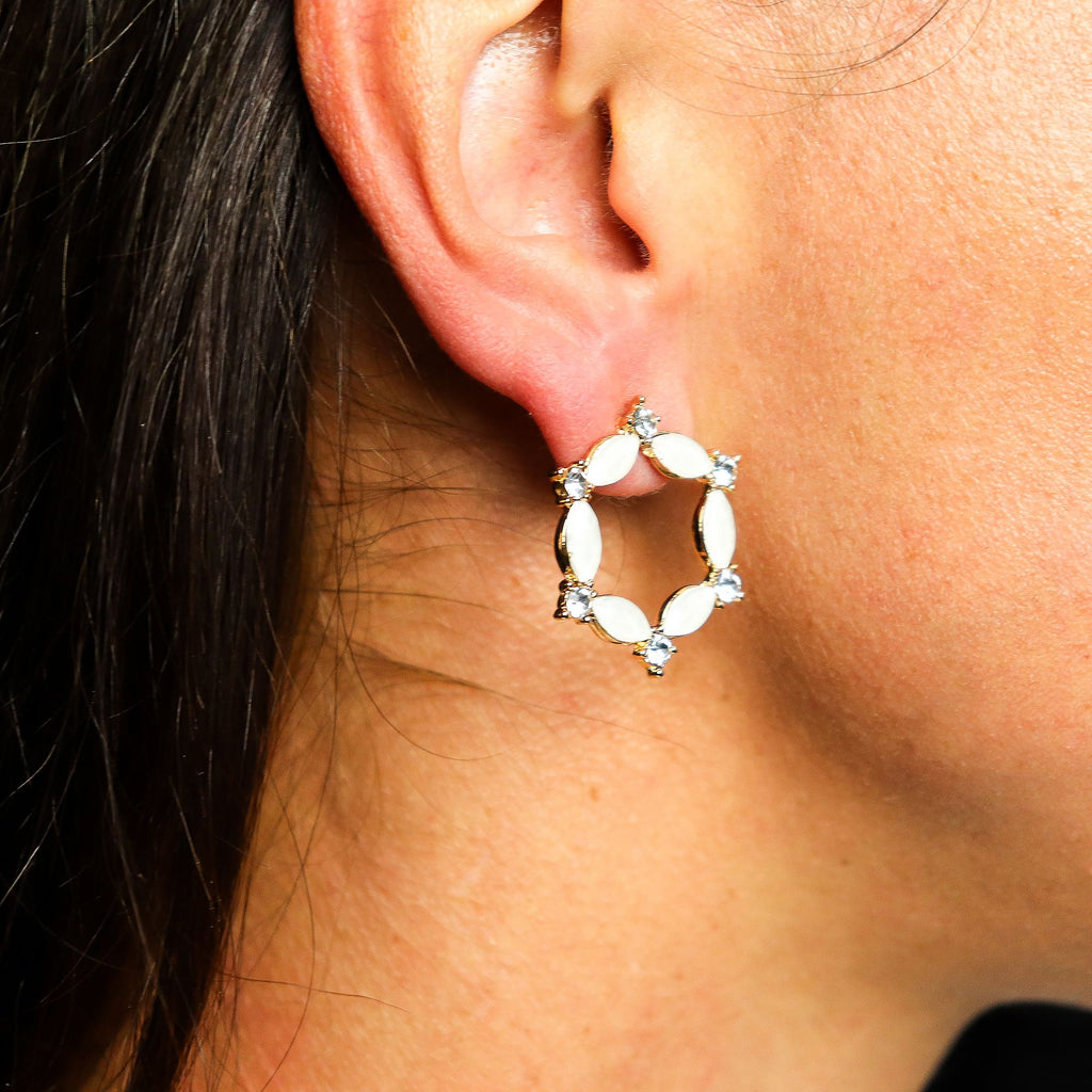 Perla - Vidrio Vintage - Aro - Pendientes