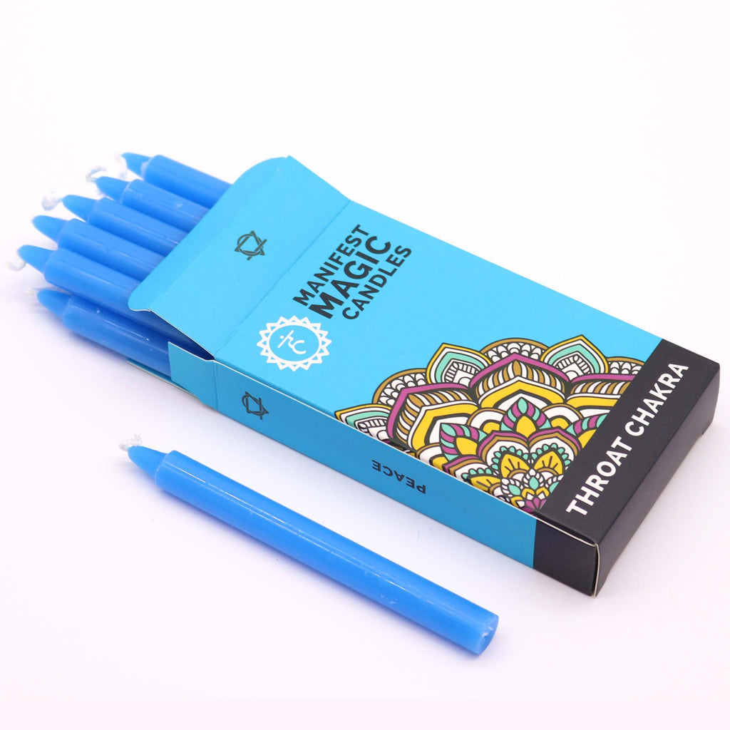 Velas Mágicas Manifest (Embalagem de 12) - Azul - Chakra da Garganta