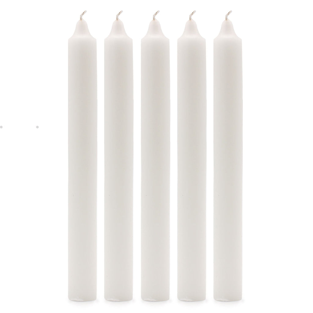 Velas a granel de cor sólida - Branco rústico - Embalagem de 10