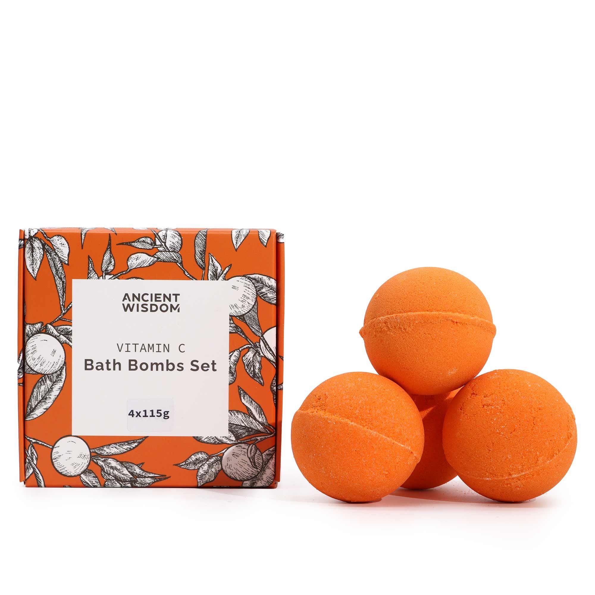 Conjunto de 4 bombas de banho de vitamina C - Aromaterapia