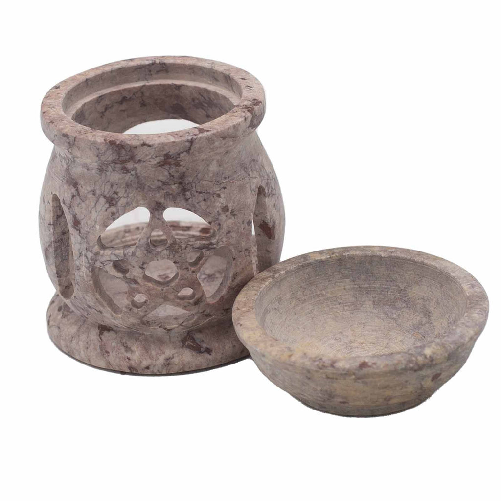 Quemador de aceite de esteatita pequeño 8 cm - Pentágono de las Tres Lunas