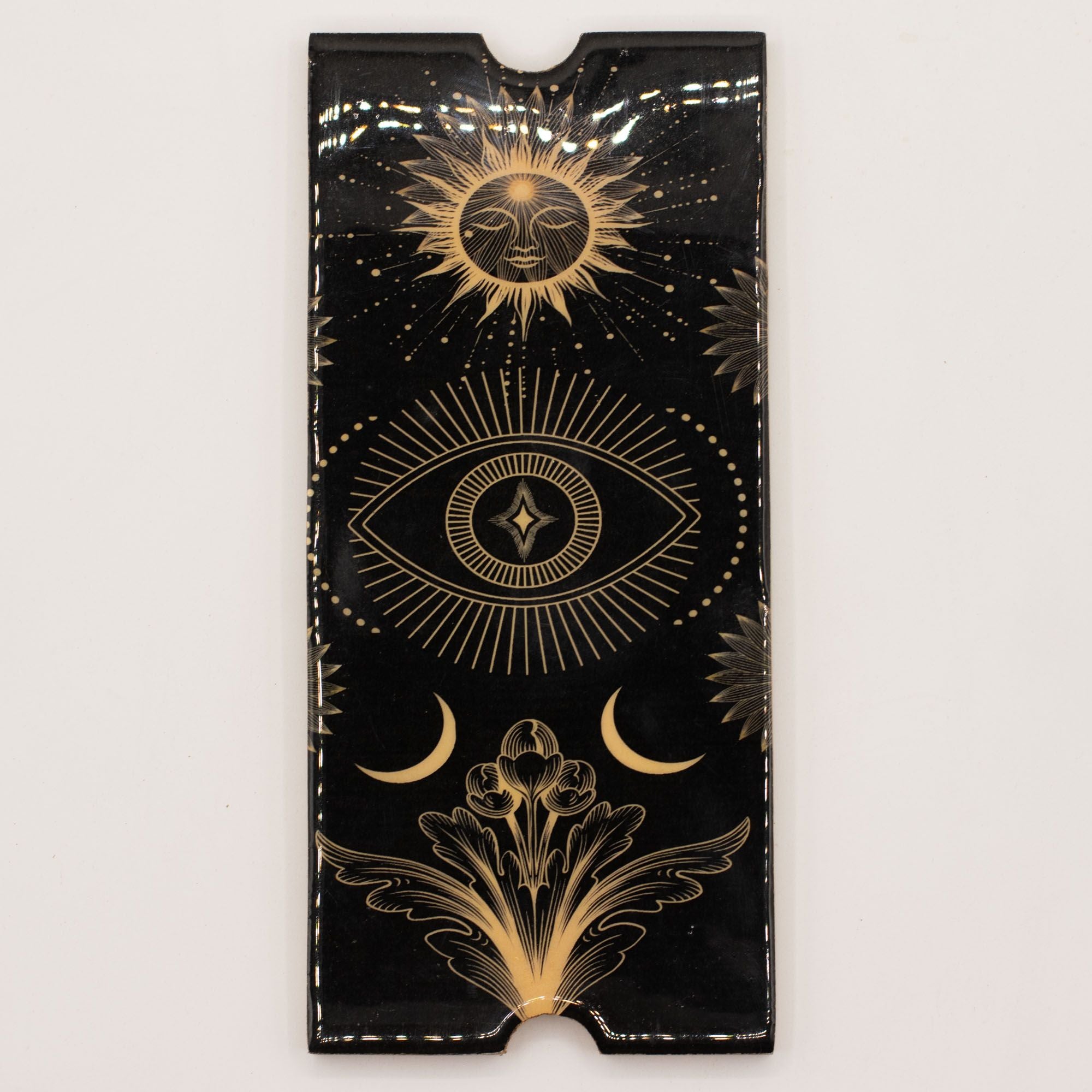 Caja de tarot de cuatro compartimentos con soporte para cartas