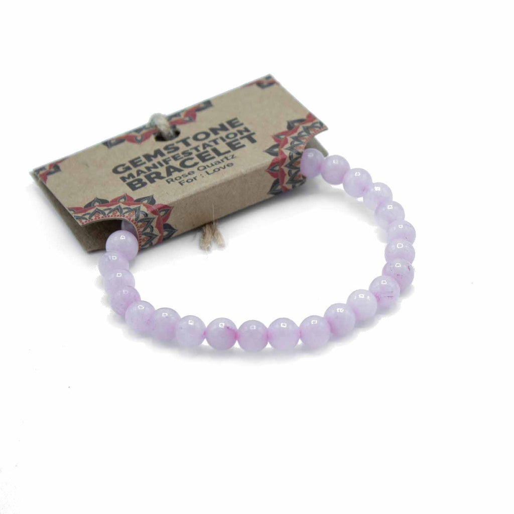 Pulseira Manifestação Pedras Preciosas - Quartzo Rosa - Amor