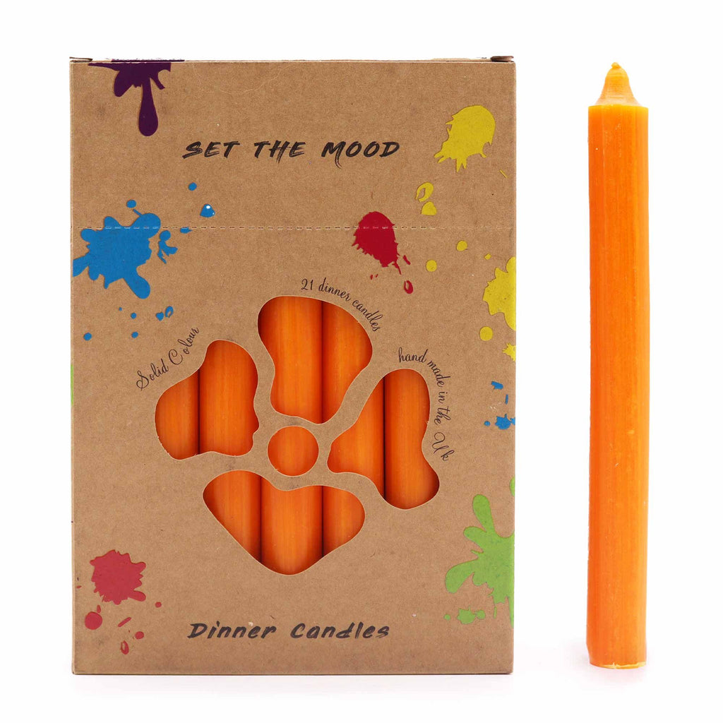 Conjunto de velas de mesa de cor sólida - Embalagem de 21 - Pega rústica