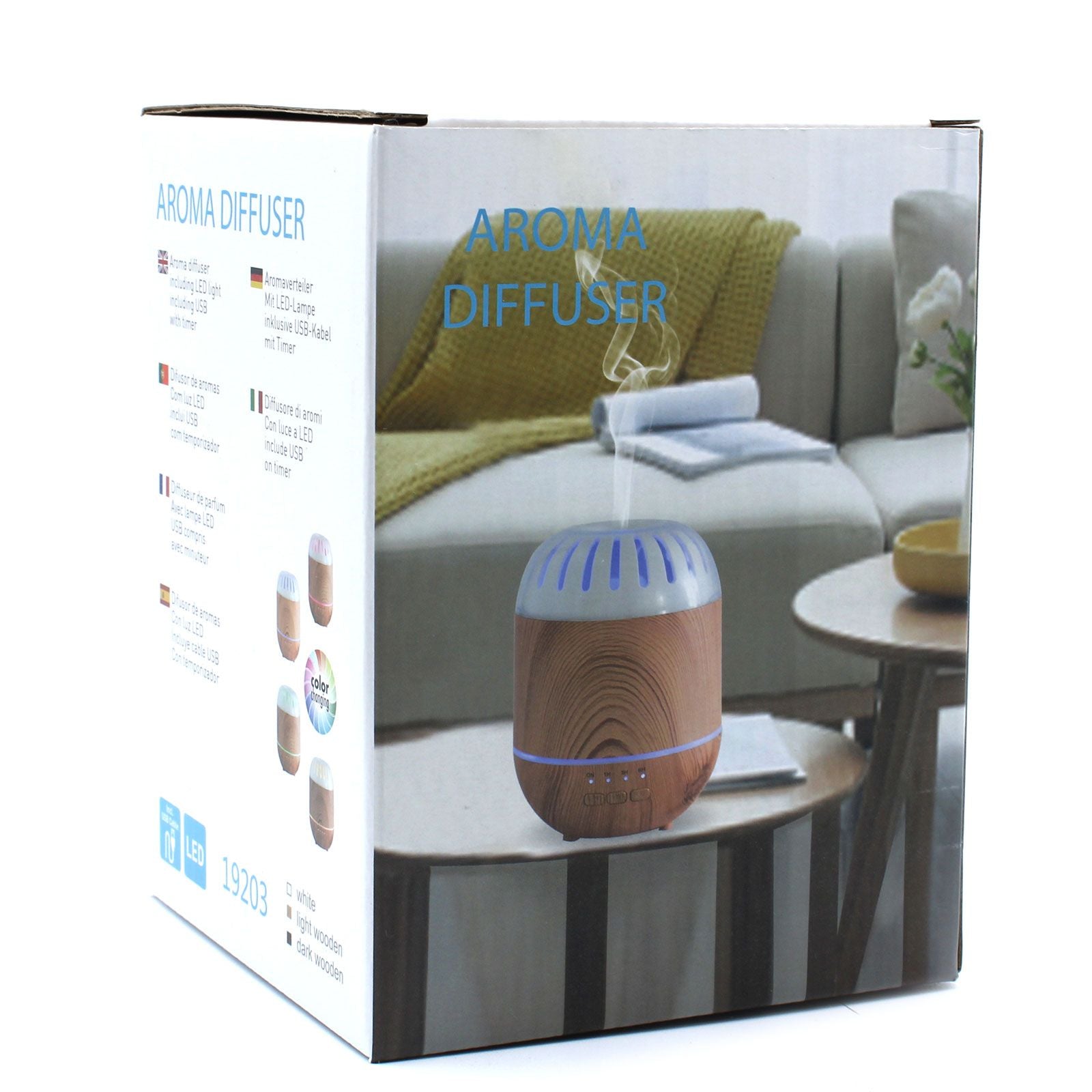 Difusor Copenhague - USB - Cambio de Color - Temporizador