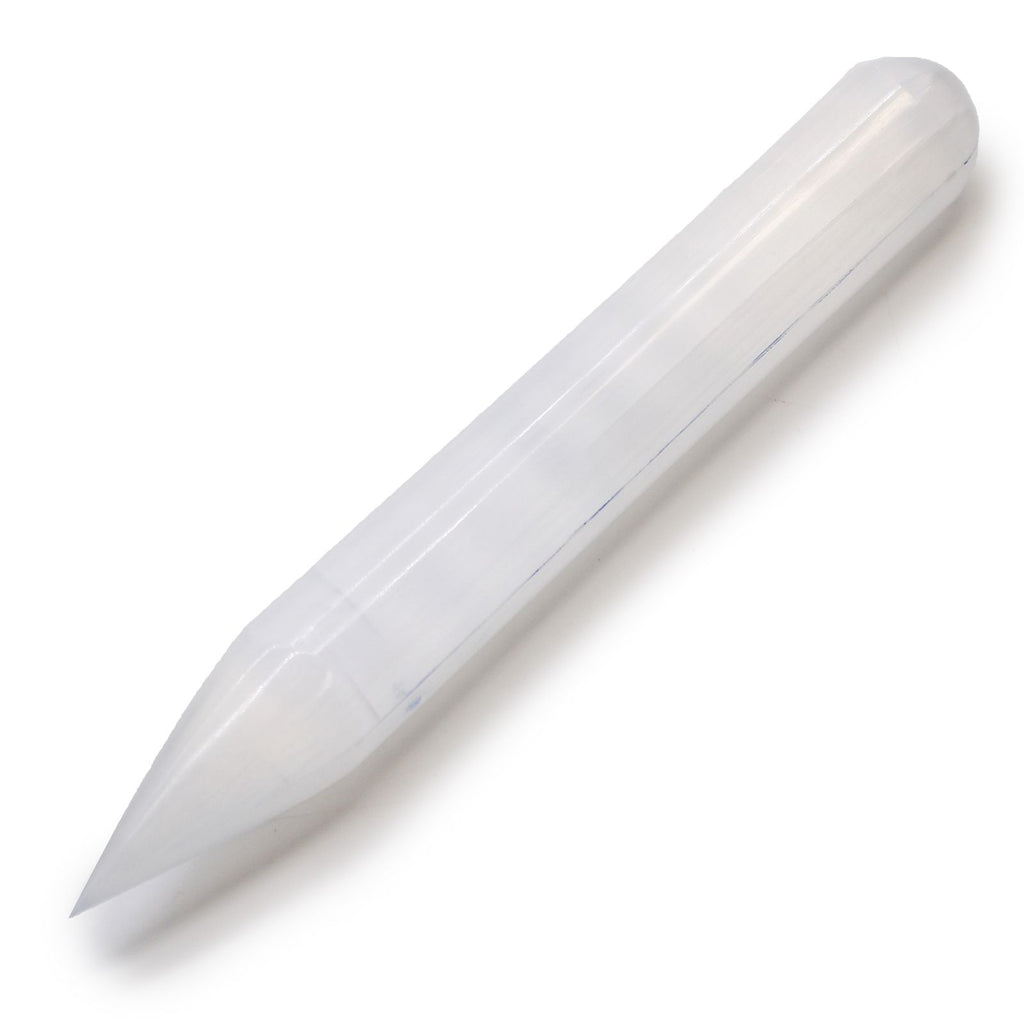 Varita de selenita - 16 cm (Ambos extremos punta)