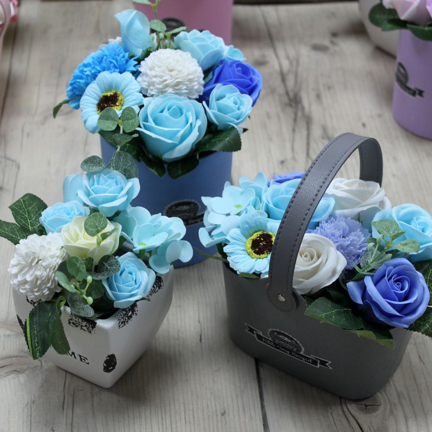 Bouquet Petite Gift Pot - Azul Suave