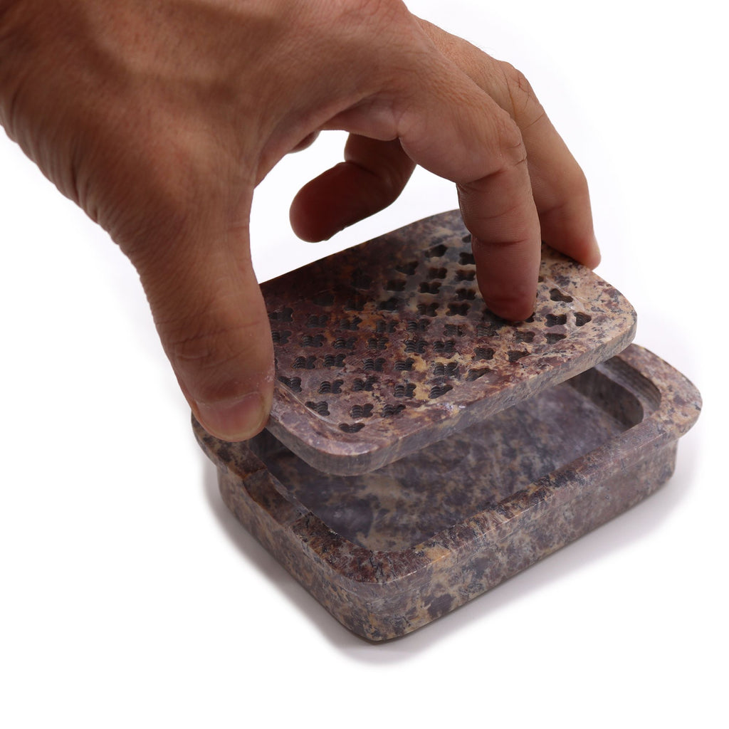 Jabonera y Escurridor de Esteatita 11x8cm - Cuadrado Clásico