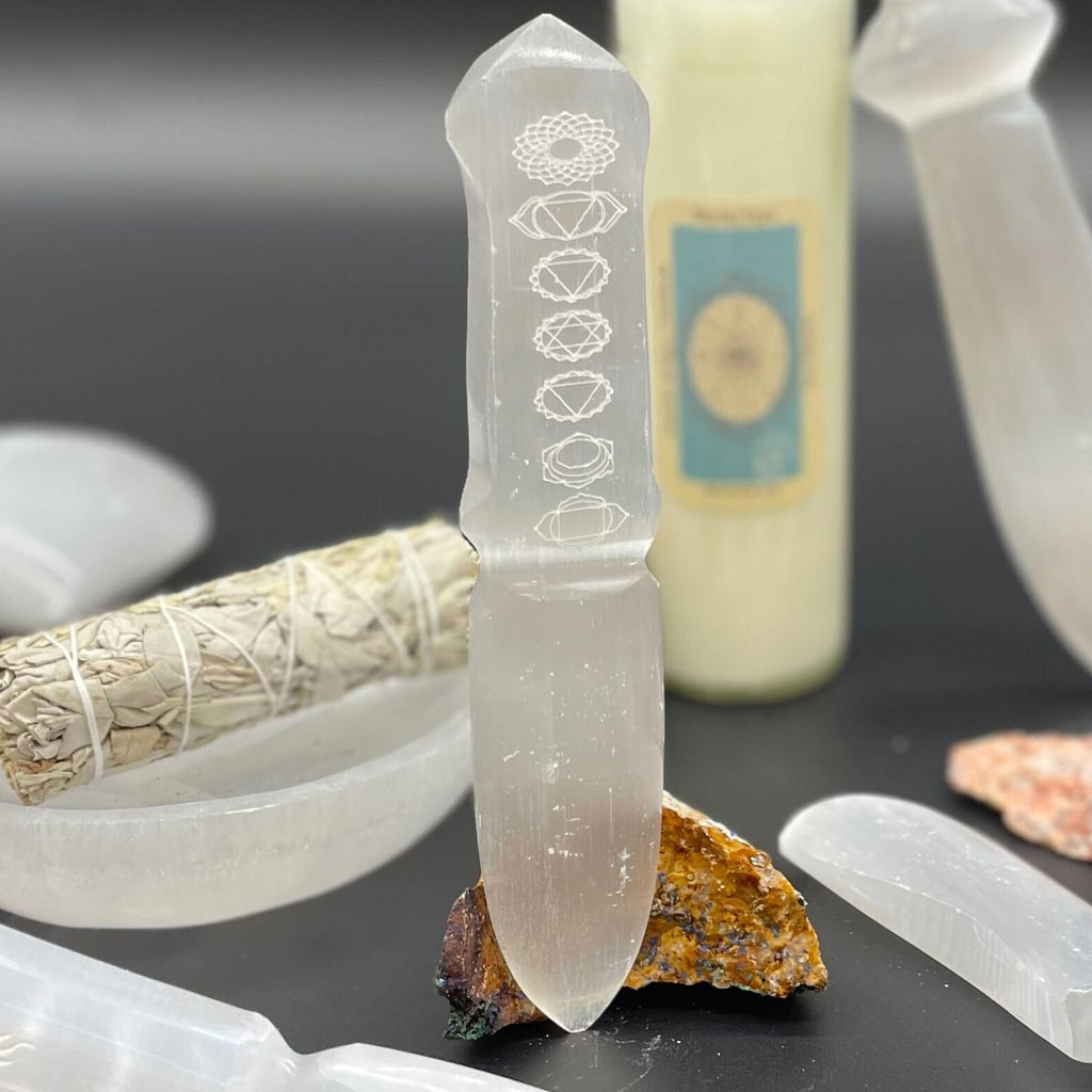 Faca Ritual de Selenite - Chakra