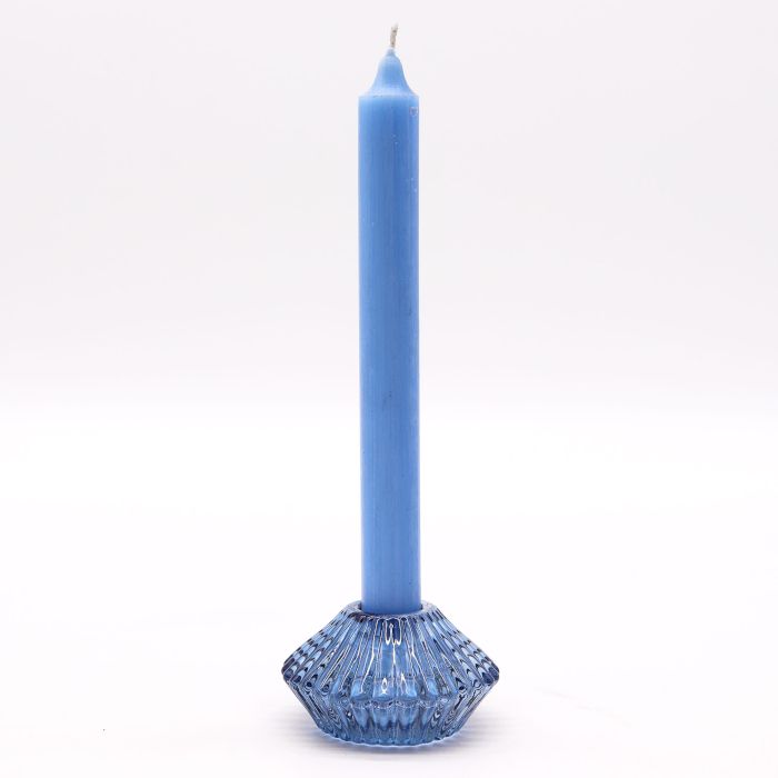 Porta-velas reversível com design floral para jantar/chá - Azul