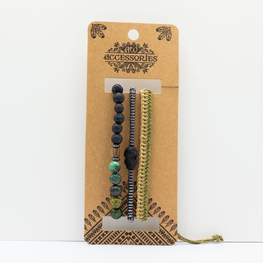 Conjunto de Pulseiras para Homem - Verde Outdoor