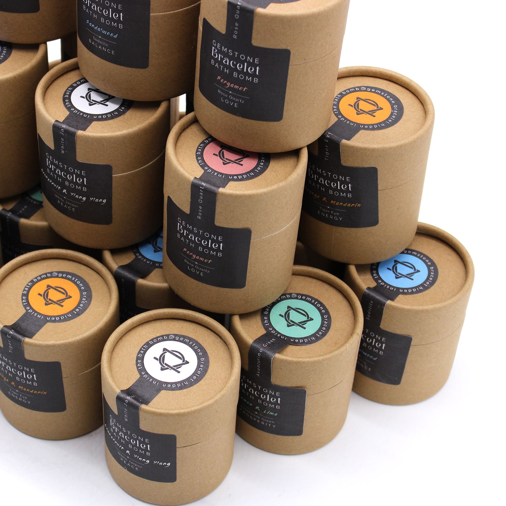 Pulseira de bomba de banho com pedra preciosa de ametista