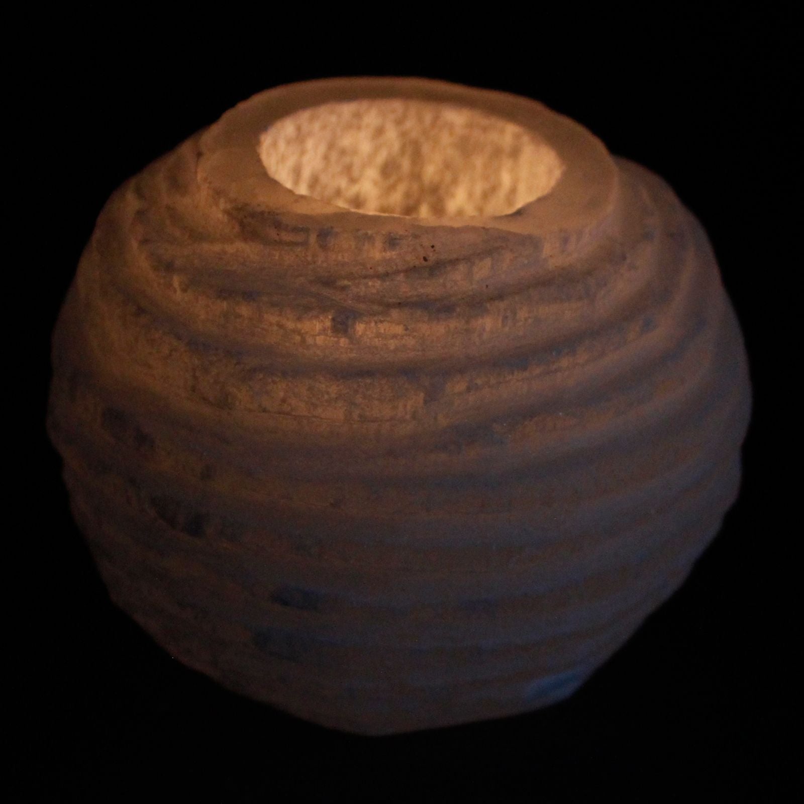 Candelero Selenite Bola de Nieve- 8 cm