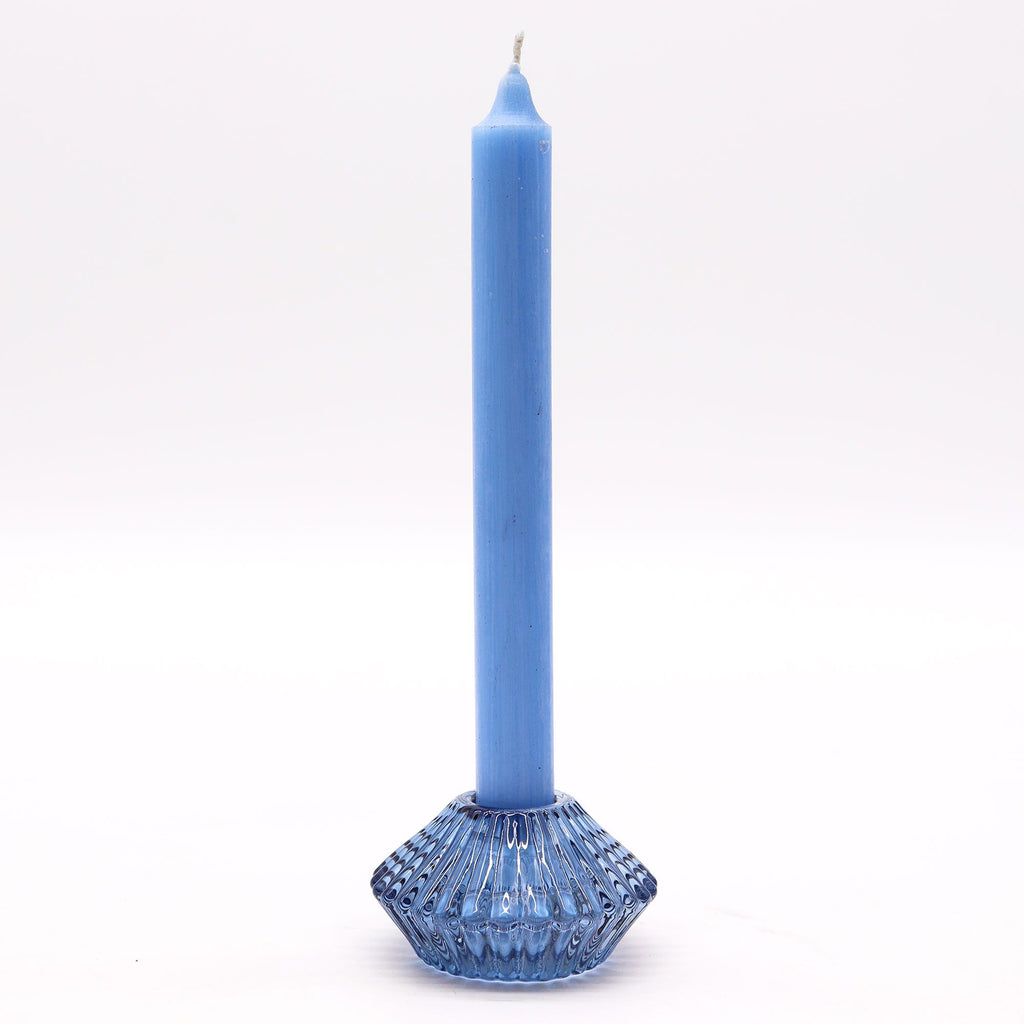 Porta-velas reversível com design floral para jantar/chá - Azul