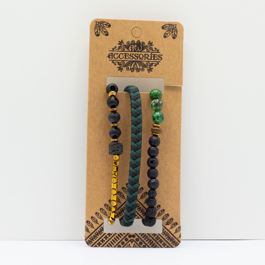 Conjunto de Pulseiras para Homem - Verde Outdoor