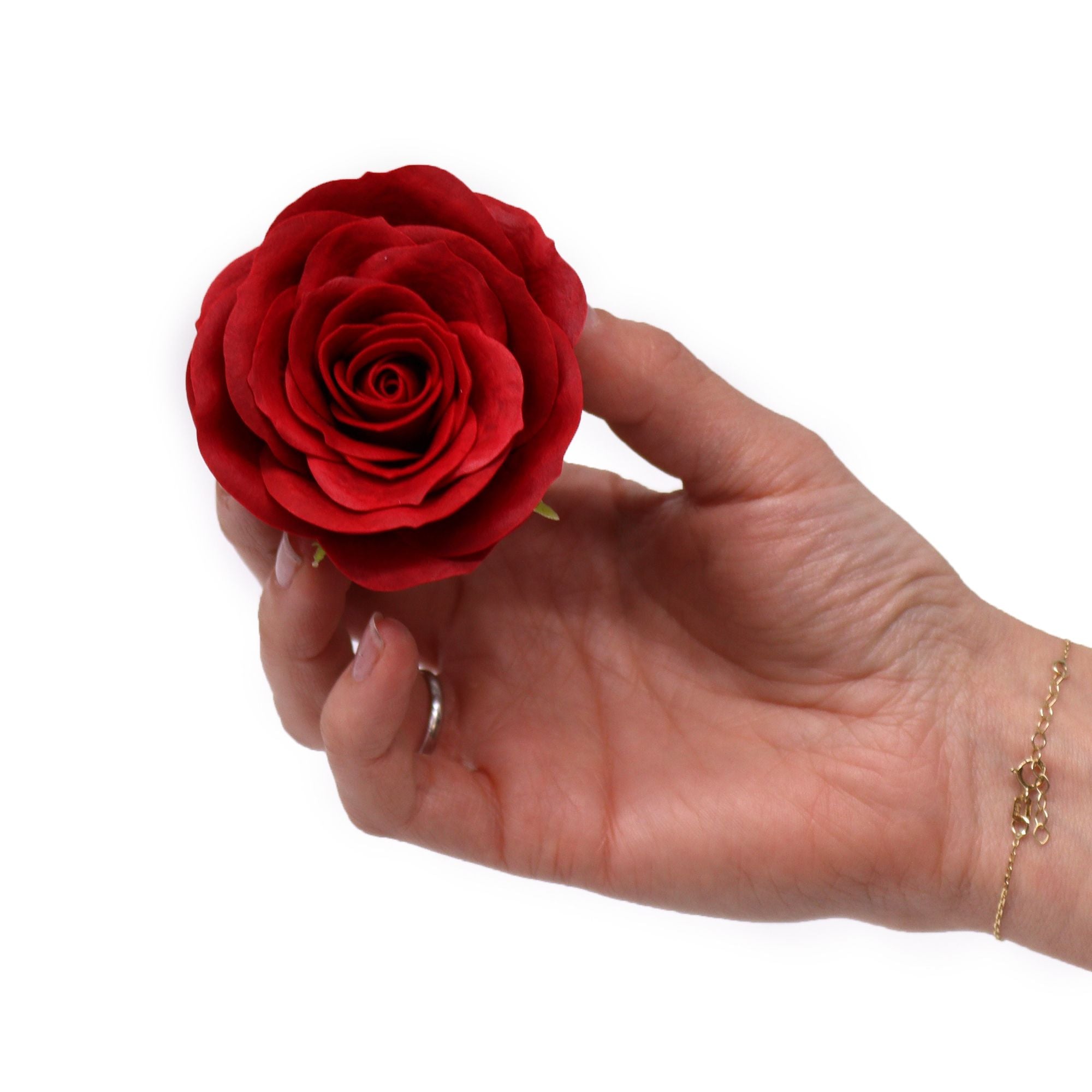 Flor de sabão artesanal - Rosa vintage grande - Escarlate