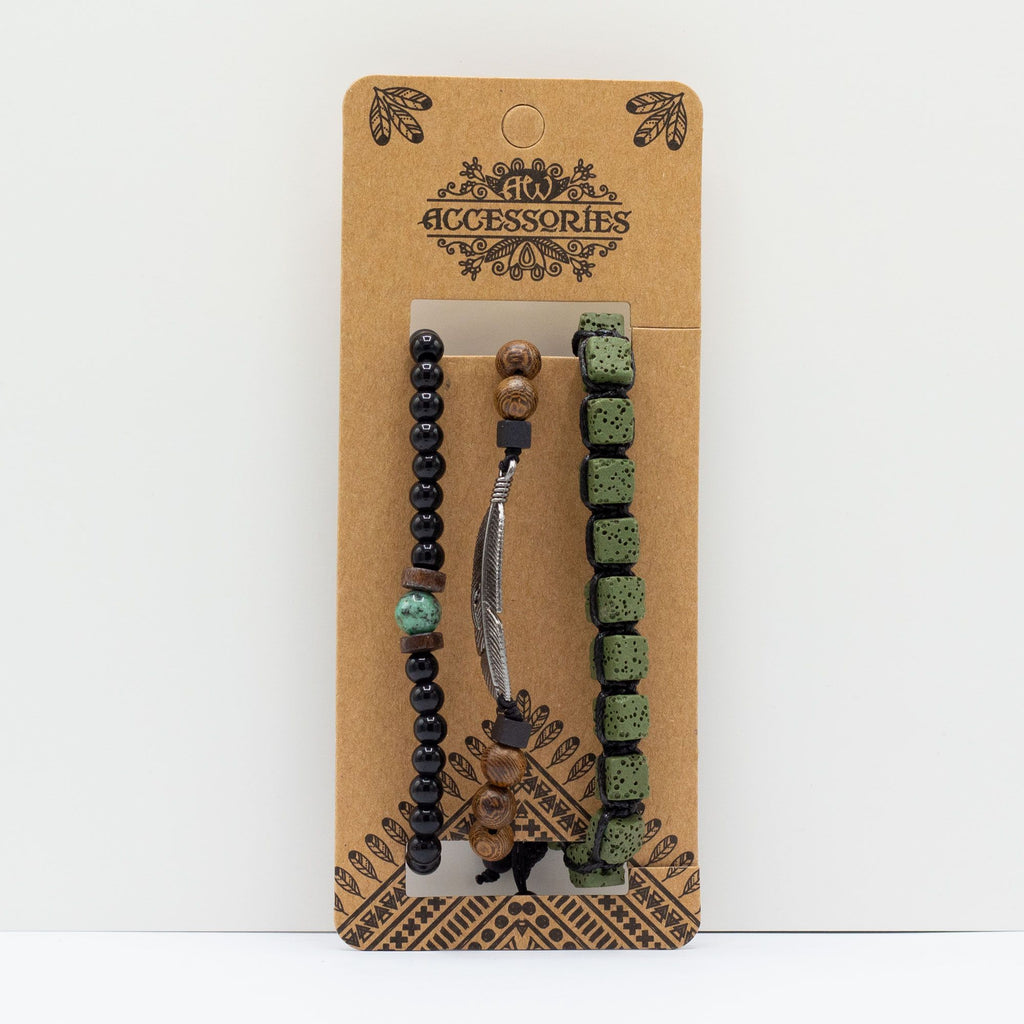 Conjunto de Pulseiras para Homem - Verde Outdoor