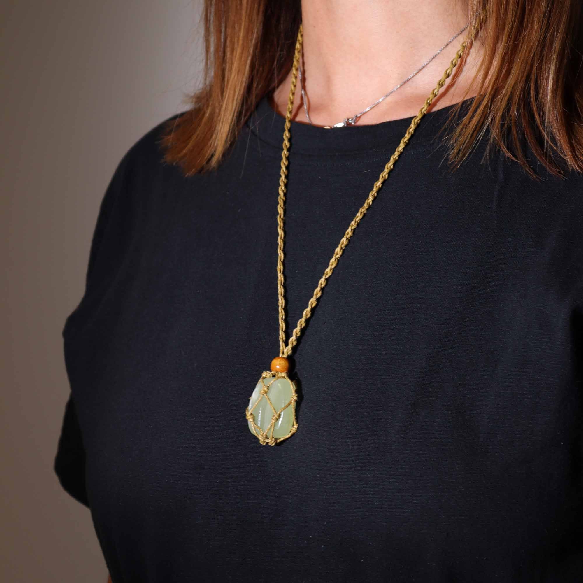 Cordões de Colar com Pedras Preciosas 45 cm - Areia