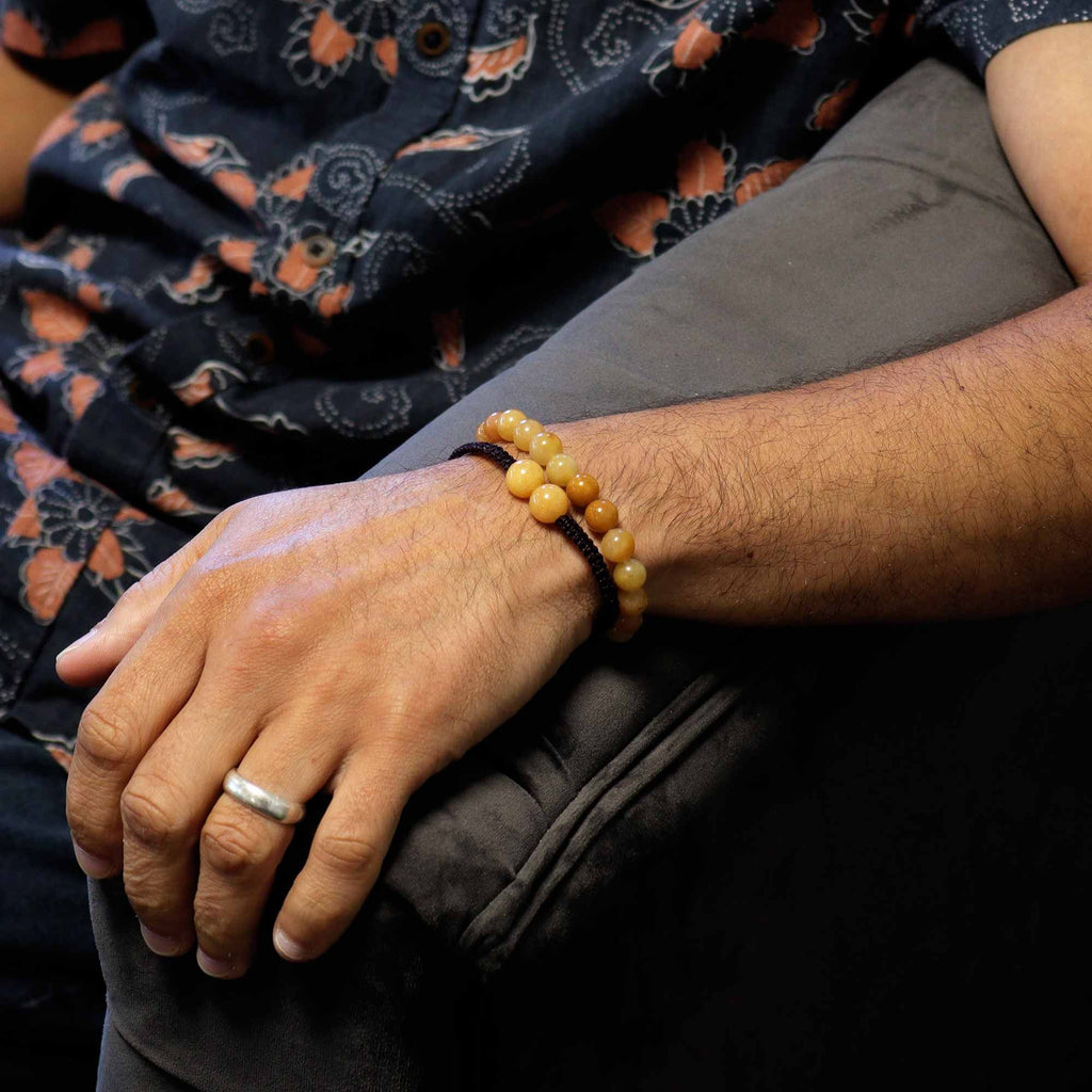Pulseiras de Pedras Preciosas de Duplo Poder - Aventurina Amarela