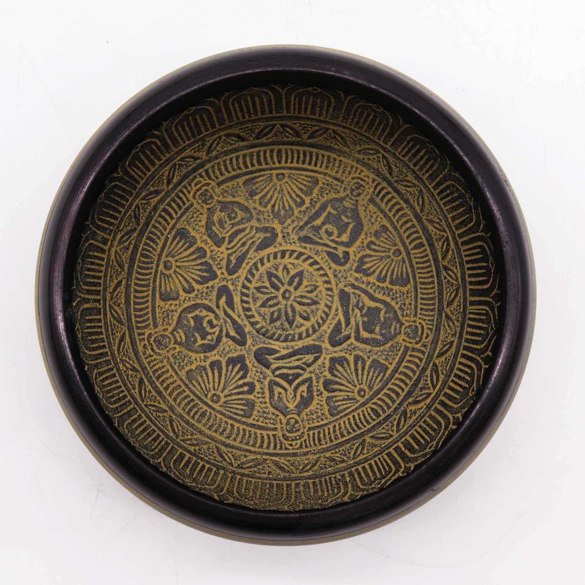 Cuenco tibetano Earth Powder - Mantra Five Buddha - 16cm