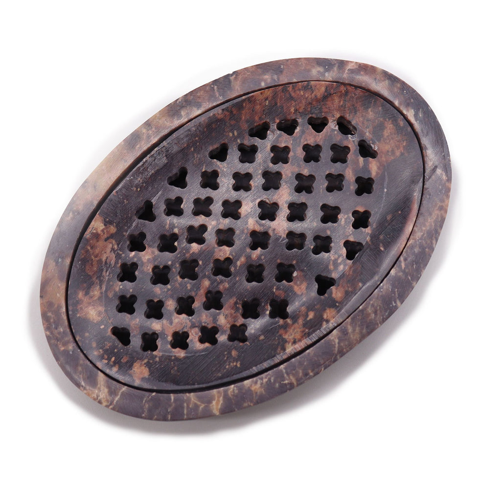 Saboneteira e Escorredor em Pedra-sabão 11x8cm - Classic Oval